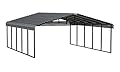 Arrow Carports Galvanized Steel Carport, Double Car Metal Carport Kit, 20' x 24' x 9', Charcoal
