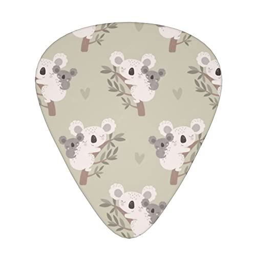 Lot de 12 médiators mignons en forme de koala pour guitare basse électrique et acoustique - Les Beatles, Paul McCartney, John Lennon, RIngo Starr, George Harrison Lot de 12 médiators mignons en forme de koala pour guitare basse électrique et acoustique