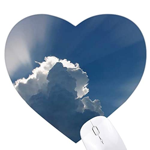 Tapis de souris en forme de coeur motif nuages blancs idée cadeau originale de bureau