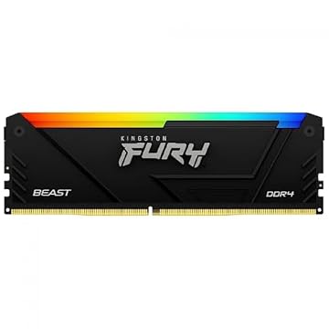 Kingston FURY Beast RGB DDR4, Memória RAM 16GB, 3200MHz, CL16, Perfil XMP 2.0, Iluminação RGB Personalizável, Para Desktop