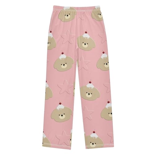 Star on Pink Boys Pants Boys Athletic Pants Long Pant for Boywith Pockets Wide-Leg Size 6-14Y