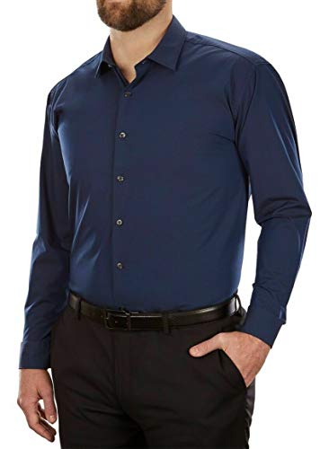 Unlisted Kenneth Cole Mens Dress Shirt Regular-Fit Blue 17 1/2