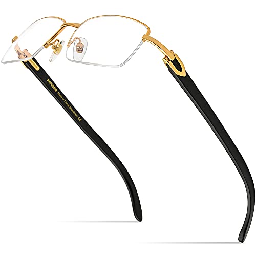 Image of HEPIDEM 100% Really Buffalo Horn Handmade Sun Glasses Square Rimless Luxury BUffs Sunglasses 0816