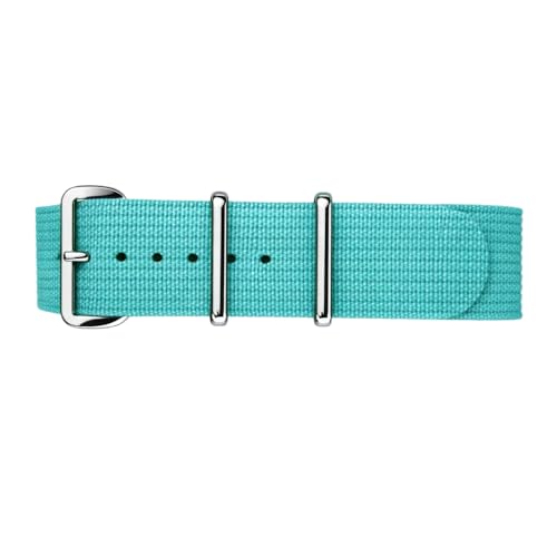 masar NATO Hybrid Nylon & Silicone armband Klockarmband 22mm Ljusblå Ocean Tiffany Teal Blue OTAN G10 Watch Strap Herr Dam