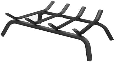 15450TV Black Wrought Iron Fireplace Grate, 4 Bars