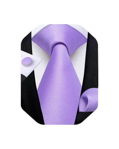 Image of DiBanGu Mens Solid Color Tie and Pocket Square Set Woven Silk Plain Necktie & Handkerchief for Men Wedding Party Formal