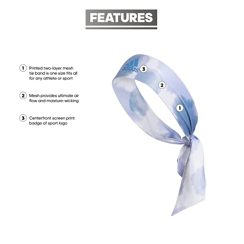Image of adidas Alphaskin Tie Headband, Ambient Sky /Violet Tone Color Wash, One Size