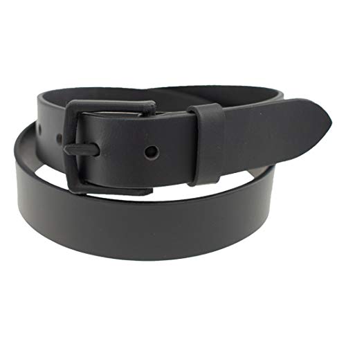 Thomas Bates Women's Skyliner Metal Free Leather Travel Belt (Black, 36)