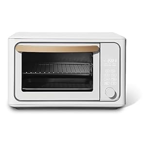 Touchscreen Air Fryer Toaster Oven Combo, Digital 6 Slice Toaster Oven Air Fryer with Touch-Activated Display, Kitchenware by Drew Barrymore (White-Icing)