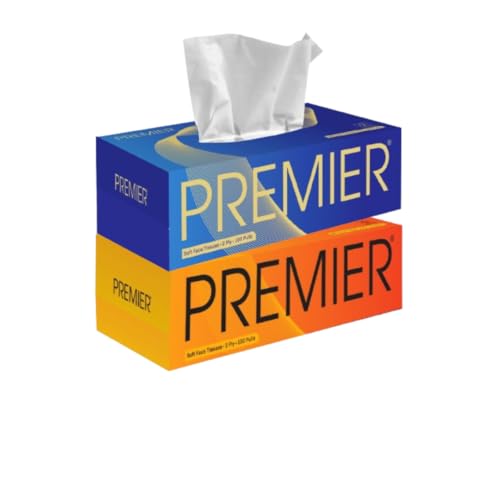 Premier Tissue Paper Box 100's Special Edition – Pack of 2 | Ultra-Soft & Highly Absorbent Facial Tissues | Gentle on Skin | Ideal for Home, Office & Car | Hygienic & Durable