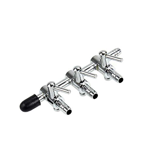 AQUANEAT Aquarium Air pump Splitter,Fish Tank Air Valve, Metal Stainless Steel Control for Pump Accessories(Small 3 Way)