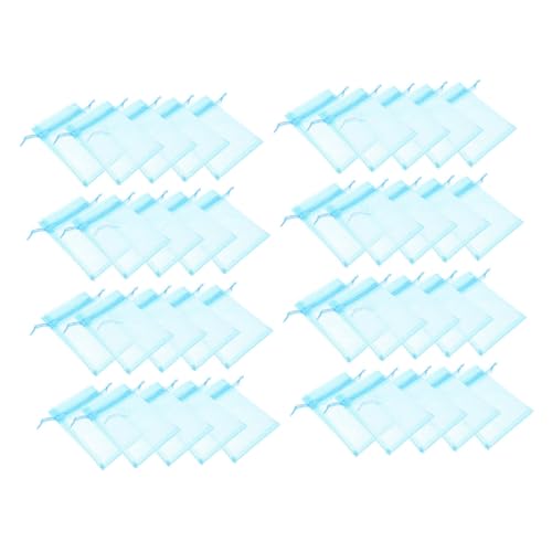 Ciieeo 100 Piezas Bolsa De De Bautismo Organdí Bebé Fiesta Ducha Pequeños Mochila Bolsas Botín Pura Bolsa De Bolsa De De Organza Sky-blue