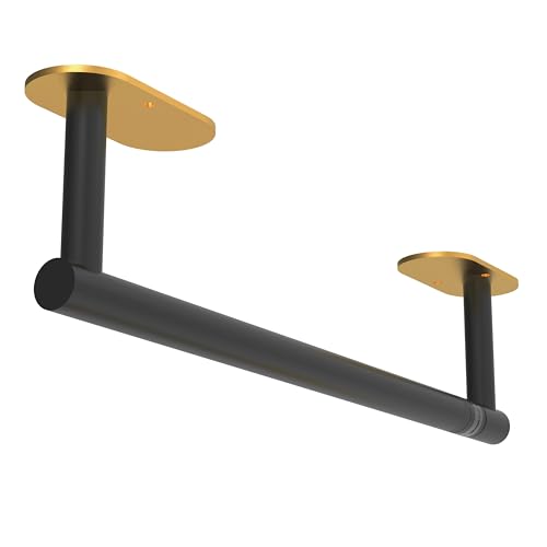 WZKALY Paper Towel Holder Under Cabinet Self Adhesive Black & Gold