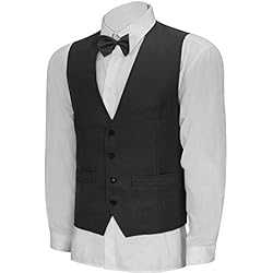 Uniformes Camareros Elegantes MUNDDY - Uniforme Camarero Camarera Chaleco Caballero Mujer para Bar Restaurante con Botones (para Hombre con Forro, XXL)