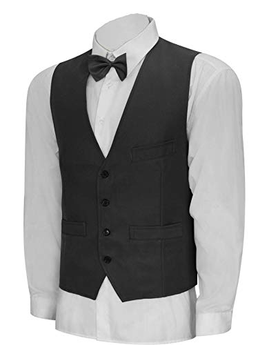 MUNDDY - Uniforme Camarero Camarera Chaleco Caballero Mujer para Bar Restaurante con Botones (para Hombre con Forro, L)