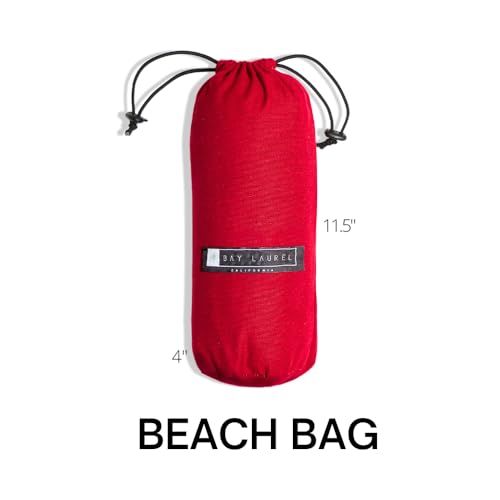 image for BAY LAUREL Turkish Beach Towel with Travel Bag 39 x 71 Quick Dry Sand 