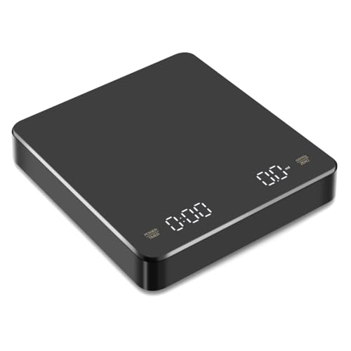 Junterone Báscula Digital para Café, Alimentos, Cocina, Báscula Electrónica para Preparar Café, Báscula de Cocina con Temporizador, Báscula para Hornear Alimentos para el Hogar