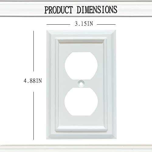 Wall Plates, Duplex Outlet Covers, Toggle Light Switch Plates, Decorator Light Switch Cover, Bamboo Fiber Material Wall Plate, Standard Size Wall Plates Of Various Styles, White (1 Gang Duplex 4 Pack) #TOP1