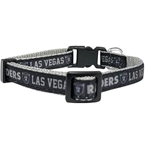 Pets First COLLAR for CATS - NFL LOS VEGAS RAIDERS CAT COLLAR. - Strong & Adjustable FOOTBALL Cat Collars with Metal Jingle Bell Pets First COLLAR for CATS – NFL LOS VEGAS RAIDERS CAT COLLAR. – Strong & Adjustable FOOTBALL Cat Collars with Metal Jingle Bell