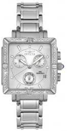 Amazon.com: Invicta Women's Square Stainless Steel Chronograph Diamond ...