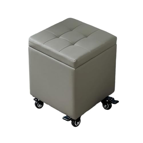 Puff Almacenaje Baúl De Almacenaje Multifuncional Taburete Reposapiés Banco De Cubo Soporta para Sala De Estar Dormitorio Y Entrada(Gray,15.7' x 15.7' x 18.1')