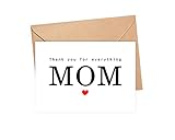 Yanashop88 Thank You For Everything Mom Card - Thank You Card - Mom Card - Mother's Day Card - Card For Her - Greeting Card For Birthday- Anniversary - Note Card - Thank You For Everything Card