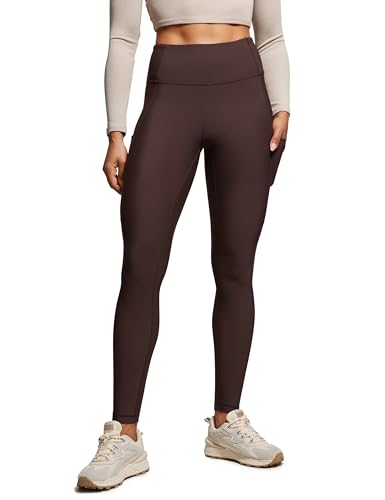 Image of CRZ YOGA Fleece Thermal Leggings Pockets 28'' | Casual, Full Length, Winter, Warm, for Women