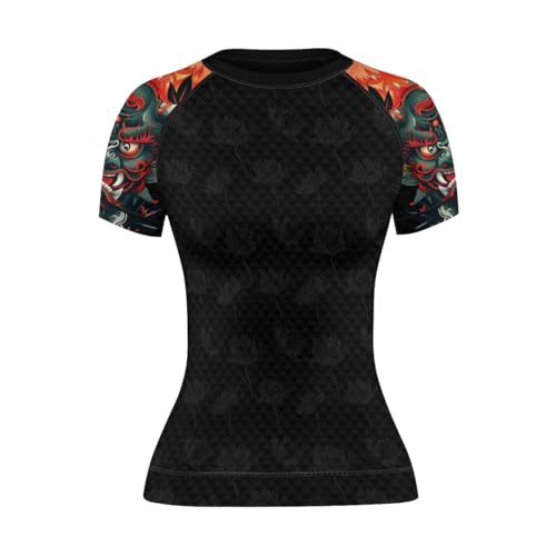 Samurai BJJ Women Short Sleeve Rash Guard MMA Baselayer Skin Performance Shirt for MMA Grappling2