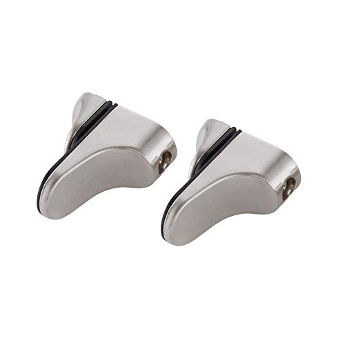 KES Soporte Para Estanteria Cristal y Baldas Madera Ajustable Metal Soporte Estante Cepillado 2 Piezas, HSB304-2-P2