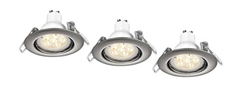 Preisvergleich Produktbild Trio Leuchten LED-Einbauleuchten, Ausführung nickel matt, dreier-Set 629810307