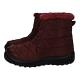 Stay 35-2025 Botines de Nieve Marca Stay Impermeables para Mujer con Forro de Borrego y Suela Antideslizante, Color Burdeos Mujer Botines Burdeos 39