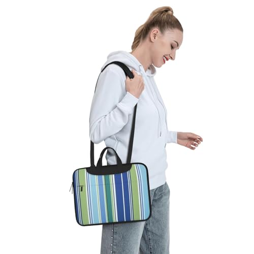 Maletín para laptop impermeable azul y verde 14 pulgadas miniatura 7
