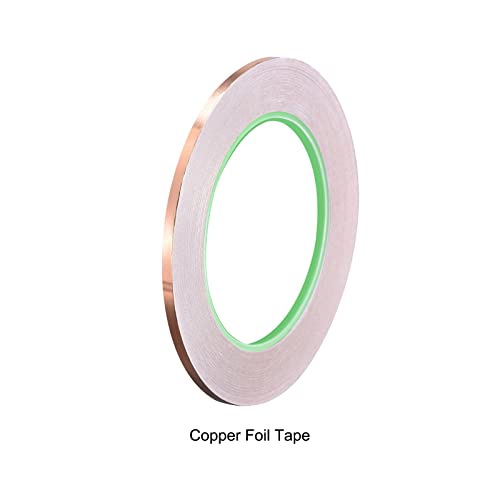 Image of Copper Foil Tape Conductive Adhesive Double Sided, [for EMI Shielding, Stained Glass, Paper Circuits, Grounding] - 5 /32 inch /98ft