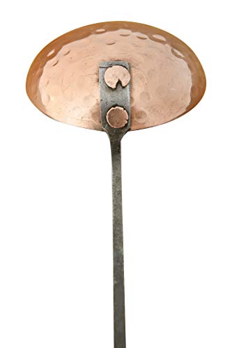 Creative Co-Op Farmhouse Textured Copper Ladles with Metal Handles, Set of 4 Sizes in Drawstring Bag