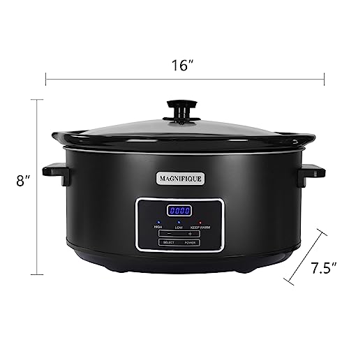 Zing WB-SCO70-BKT-1P Magnifique 7 Quart Programmable Slow Cooker, Kitchen Appliances, Perfect Kitchen Small Appliance For Family Dinners, Black Stainless Steel thumb #5