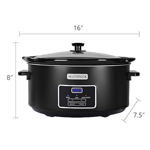 7 Quart Programmable Slow Cooker, Kitchen Appliances, Perfect Kitchen Small Appliance for Family Dinners, Black Stainless Steel 7 Quart Programmable Slow Cooker Kitchen Appliances Perfect Kitchen Small Appliance for Family Dinners Black Stainless Steel