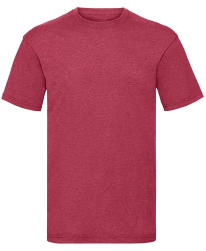 Image of COOZO Men's Valueweight Short Sleeve Plain T-Shirt - Vintage Heather Red - L