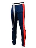SCREENSHOTBRAND-S41700 Mens Hip Hop Premium Slim Fit Track Pants - Athletic Jogger Bottom with Side