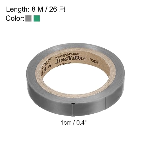 PATIKIL 26Ft Grip Finishing Tape, 2 Pack PVC Racquet Finishing Tapes Racket Accessories Sticky Seal for Tennis Badminton Grey/Green - Image 2