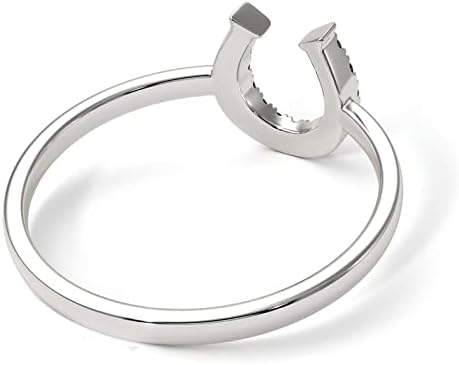 Miniatura 4 de Elige tu color de plata de ley 925, anillo de la suerte con piedras preciosas de herradura, solitario, joyería única, uso diario, fiesta, uso