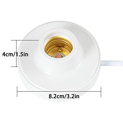E27 Plug-In Lamp Holder E26 Screw With On/Off Switchwire Light Bulb Socket Lamp-Socket 9.8Ft, 1-Pack, White(Round Socket) #TOP3