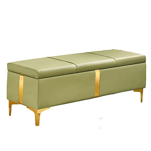 Banc ottoman de rangement en similicuir noir pour l'entrée