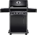 Napoleon Rogue 425 BBQ Grill - Black Propane Gas, 3 Burners & Side Burner, Folding Sideshelves, Instant Ignition