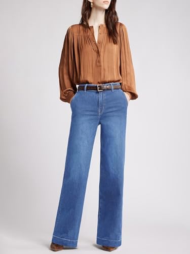 Image of Wide Leg Jeans for Women High Waist Stretch Cargo Denim Pants