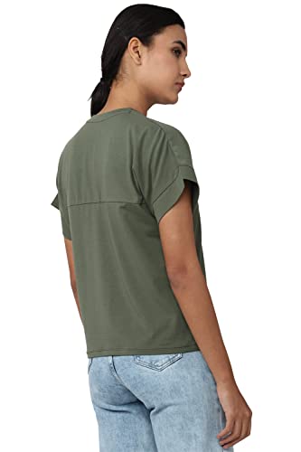 Image of Van Heusen Women's Cotton Regular Fit Half Sleeve Crew Neck Casual Regular Comfort Fit T-Shirt