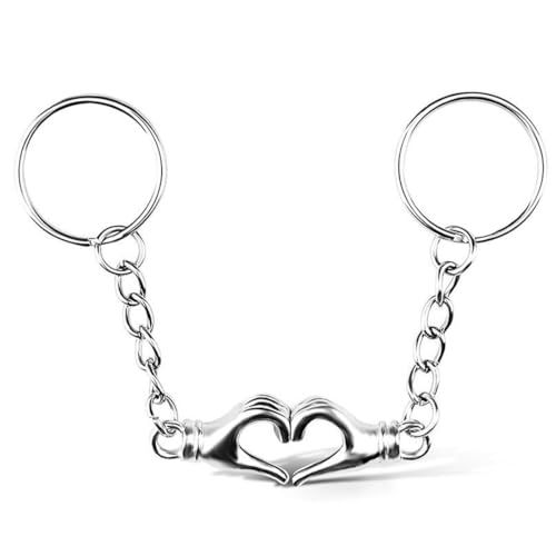 XENQITO 2 Llaveros Pareja Corazon, Llaveros Novios, Llavero Enamorados, llaveros para parejas o Amigos, Regalo para Aniversario, San Valentin, Cumpleaños, Llavero puzle, Corazón, Dedos Divertidos