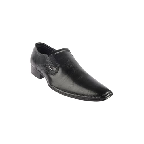 Image of Metro Men Leather Formal Low Heel Slip On Shoes