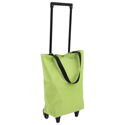 Cabas à roulettes pliable Oxford vert - Chariot courses télescopique