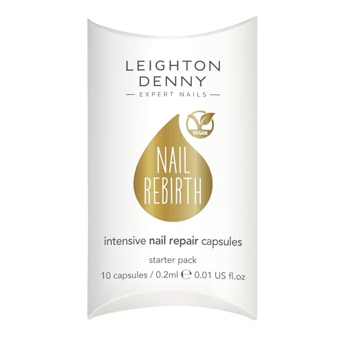 LEIGHTON DENNY Nail Rebirth Starter Pack - Intensive Nail Repair Capsules - Nail Treatment to help repair Damaged Nails - Vegan - 1 x Starter Pack - 10 capsules