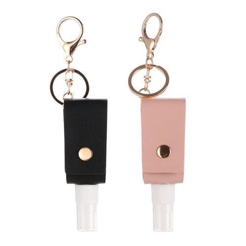 2pcs llavero desinfectante para manos, soporte para el desinfectante para manos a prueba de fugas de 30 ml con soporte portátil multipropósito de clip para el tocador